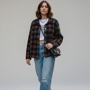 Vintage ​Christopher & Banks Chenille Plaid Jacket M